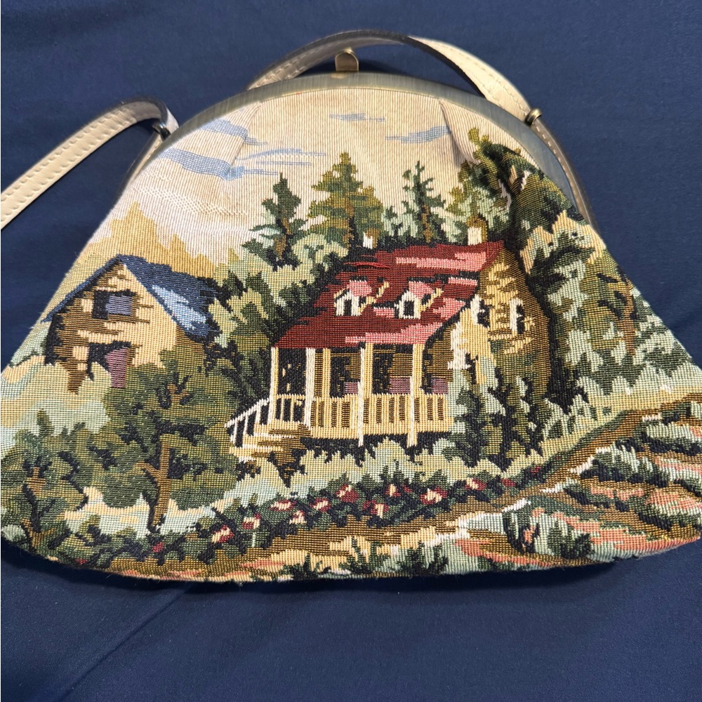 Patricia Nash Tapestry Shoulder Bag with Red and Green